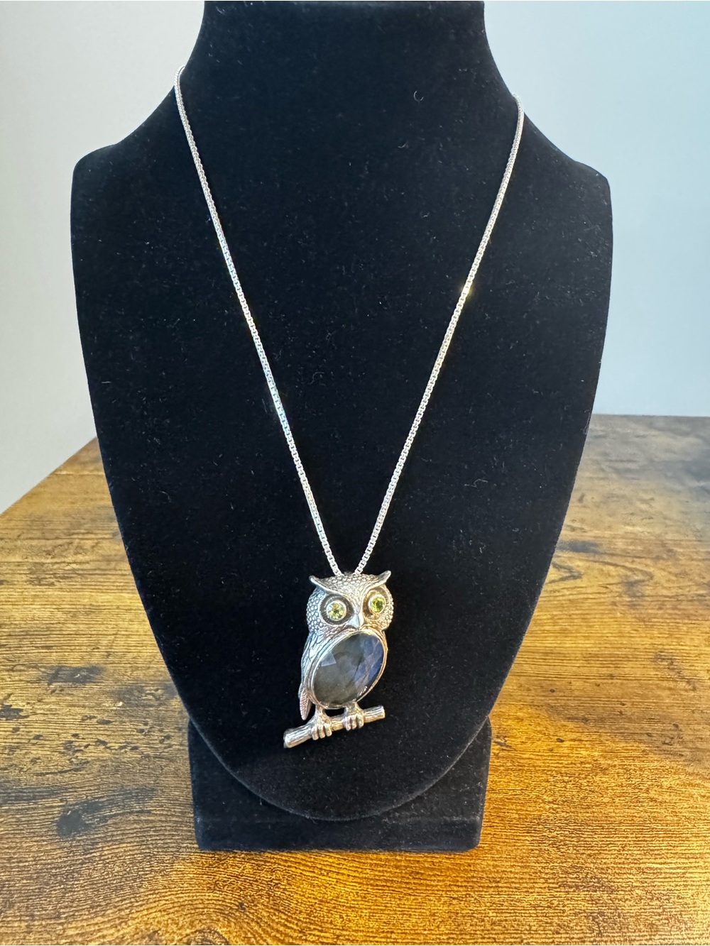 Vintage Nicky Butler Sterling Silver 925 Owl Pin Pendant Necklace Multi Gemstone